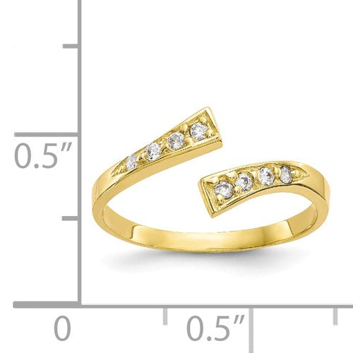 10KT Yellow Gold CZ Wrap Toe Ring, 10KT Yellow Gold CZ Wrap Toe Ring - Legacy Saint Jewelry