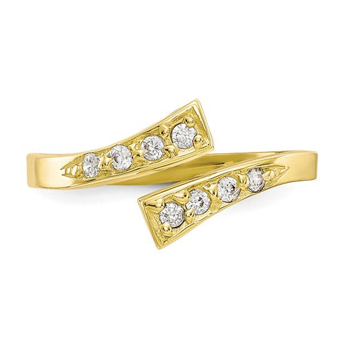 10KT Yellow Gold CZ Wrap Toe Ring, 10KT Yellow Gold CZ Wrap Toe Ring - Legacy Saint Jewelry
