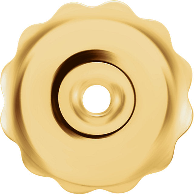 14KT Yellow Gold Threaded Earring Backs 5.5mm, 14KT Yellow Gold Threaded Earring Backs 5.5mm - Legacy Saint Jewelry