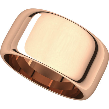 10KT Rose Gold Half Round Cigar Band Ring 10mm, 10KT Rose Gold Half Round Cigar Band Ring 10mm - Legacy Saint Jewelry