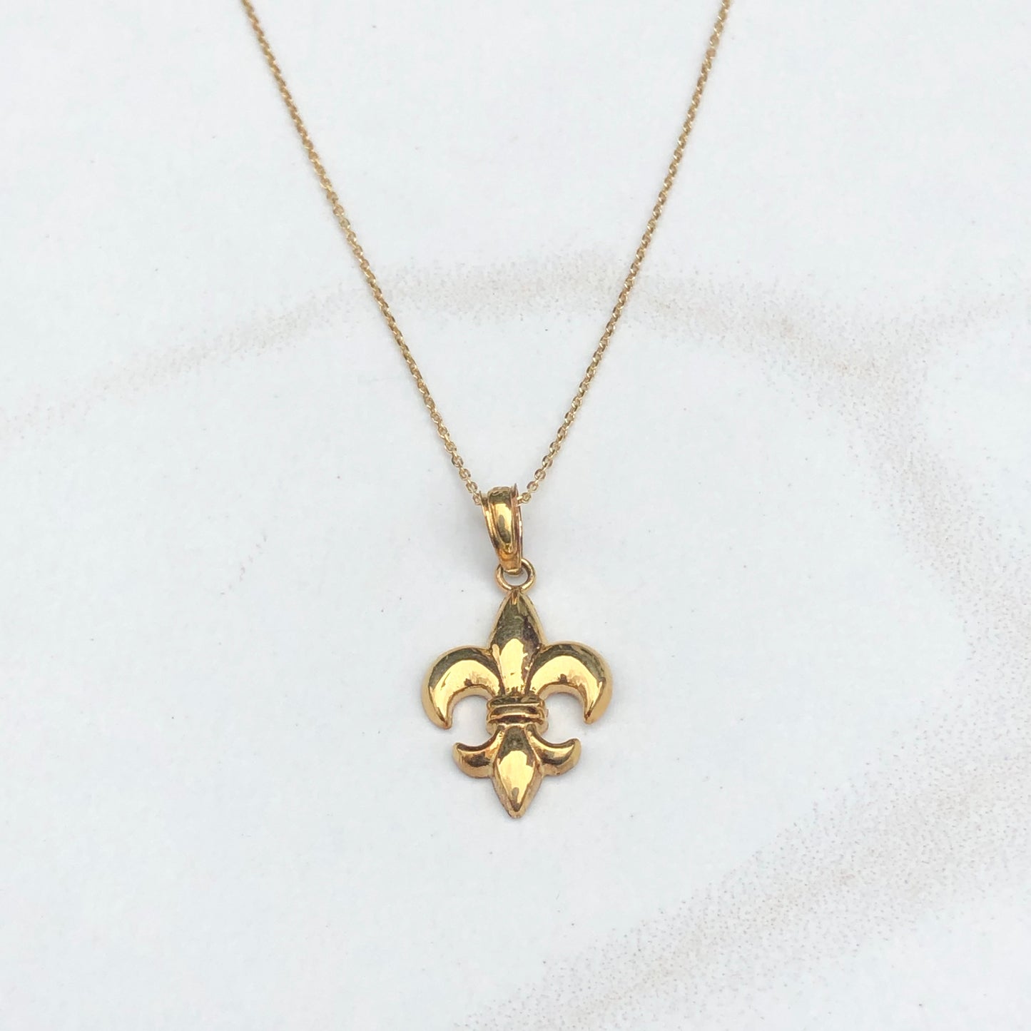 14KT Yellow Gold Fleur de Lis Polished Pendant Charm, 14KT Yellow Gold Fleur de Lis Polished Pendant Charm - Legacy Saint Jewelry