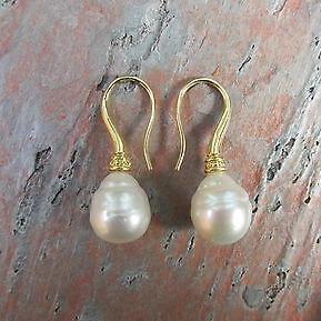 18KT Yellow Gold Paspaley Pearl Shepard Hook Earrings, 18KT Yellow Gold Paspaley Pearl Shepard Hook Earrings - Legacy Saint Jewelry