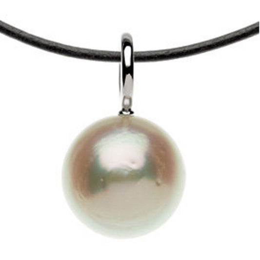 14KT White Gold Paspaley Pearl Simple Pendant Charm, 14KT White Gold Paspaley Pearl Simple Pendant Charm - Legacy Saint Jewelry