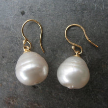 Load image into Gallery viewer, 18KT Yellow Gold Paspaley Pearl Shepard Hook Earrings 15mm, 18KT Yellow Gold Paspaley Pearl Shepard Hook Earrings 15mm - Legacy Saint Jewelry