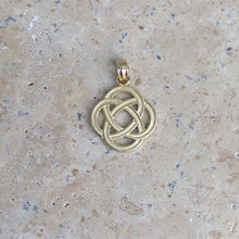 Load image into Gallery viewer, 14KT Yellow Gold Celtic Eternity Knot Circle Cut-Out Pendant Charm, 14KT Yellow Gold Celtic Eternity Knot Circle Cut-Out Pendant Charm - Legacy Saint Jewelry