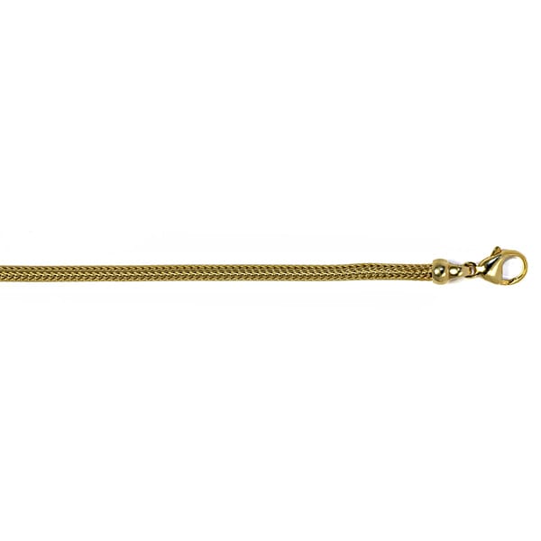 18KT Yellow Gold Mesh Cable Chain Necklace 3mm