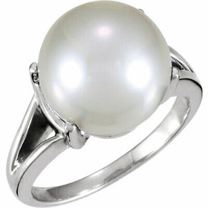 14KT White Gold Genuine Paspaley South Sea Pearl Ring, 14KT White Gold Genuine Paspaley South Sea Pearl Ring - Legacy Saint Jewelry