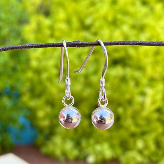 Sterling Silver Polished 6mm Round Ball Hook Earrings