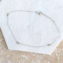 Load image into Gallery viewer, 14KT White Gold Puffed Rice Bead Anklet, 14KT White Gold Puffed Rice Bead Anklet - Legacy Saint Jewelry