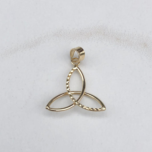 OOO 14KT Yellow Gold Diamond-Cut Celtic Trinity Triangle Pendant Charm, OOO 14KT Yellow Gold Diamond-Cut Celtic Trinity Triangle Pendant Charm - Legacy Saint Jewelry