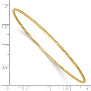 14KT Yellow Gold Thin Rope Twist Slip-On Bangle Bracelet 1.5mm, 14KT Yellow Gold Thin Rope Twist Slip-On Bangle Bracelet 1.5mm - Legacy Saint Jewelry