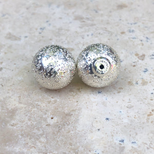 Sterling Silver Glitter Ball Earring Backs 11mm, Sterling Silver Glitter Ball Earring Backs 11mm - Legacy Saint Jewelry
