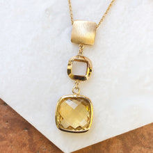 Load image into Gallery viewer, 14KT Yellow Gold Citrine + Textured Matte Gold Necklace, 14KT Yellow Gold Citrine + Textured Matte Gold Necklace - Legacy Saint Jewelry