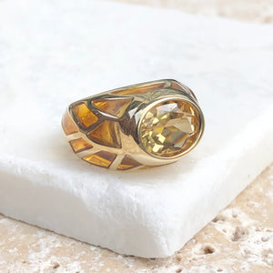 14KT Yellow Gold Bezel Set Citrine Ring Size 6.25, 14KT Yellow Gold Bezel Set Citrine Ring Size 6.25 - Legacy Saint Jewelry
