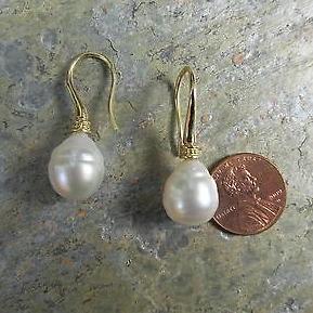 18KT Yellow Gold Paspaley Pearl Shepard Hook Earrings, 18KT Yellow Gold Paspaley Pearl Shepard Hook Earrings - Legacy Saint Jewelry