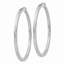Load image into Gallery viewer, Sterling Silver Diamond-Cut Square Tube Large Hoop Earrings, Sterling Silver Diamond-Cut Square Tube Large Hoop Earrings - Legacy Saint Jewelry