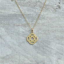 Load image into Gallery viewer, 14KT Yellow Gold Celtic Eternity Knot Circle Cut-Out Pendant Charm, 14KT Yellow Gold Celtic Eternity Knot Circle Cut-Out Pendant Charm - Legacy Saint Jewelry