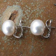 Load image into Gallery viewer, 14KT White Gold Paspaley Pearl Omega Earrings 12mm, 14KT White Gold Paspaley Pearl Omega Earrings 12mm - Legacy Saint Jewelry