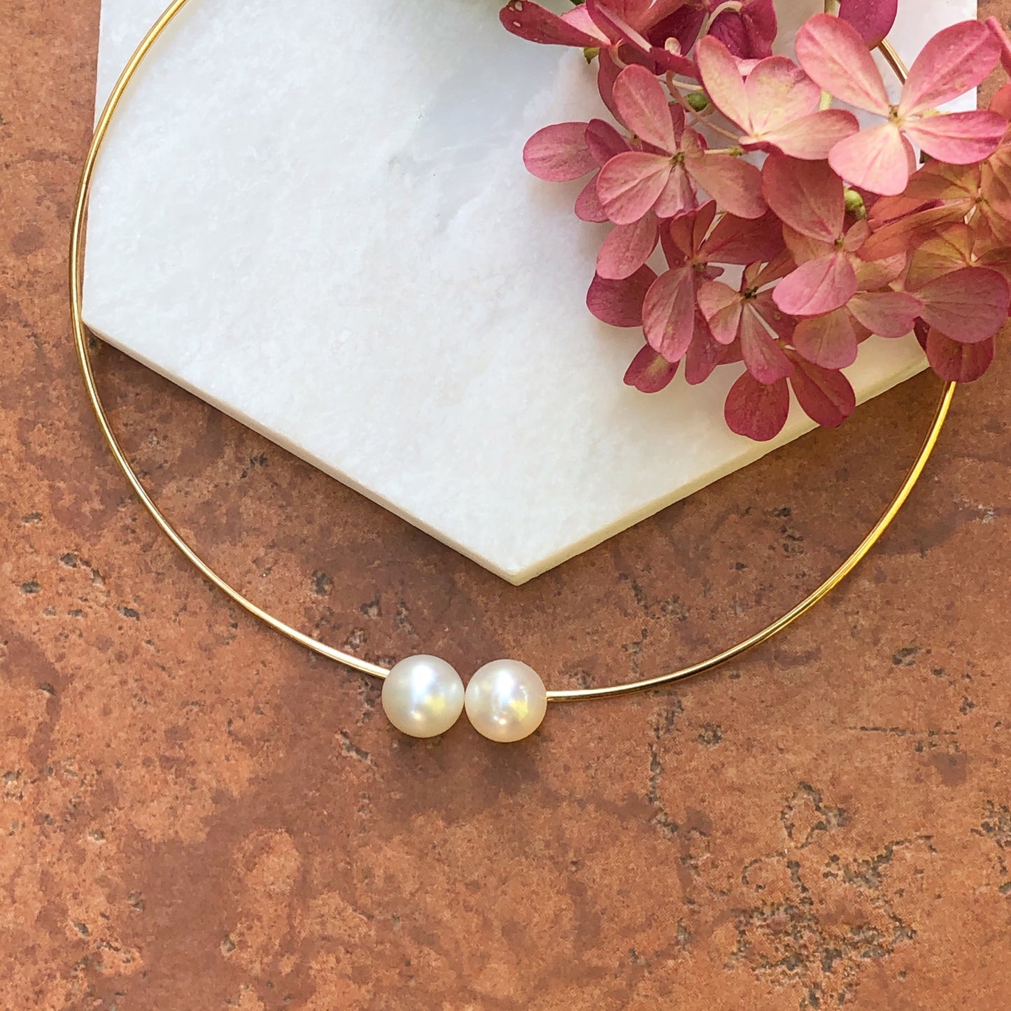 14KT Yellow Gold + Paspaley Pearl Neck Wire Collar Necklace, 14KT Yellow Gold + Paspaley Pearl Neck Wire Collar Necklace - Legacy Saint Jewelry