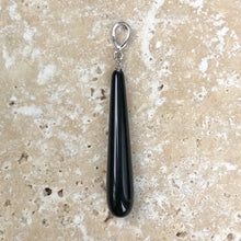 Load image into Gallery viewer, 14KT White Gold Black Onyx Teardrop Pendant Long Charm, 14KT White Gold Black Onyx Teardrop Pendant Long Charm - Legacy Saint Jewelry