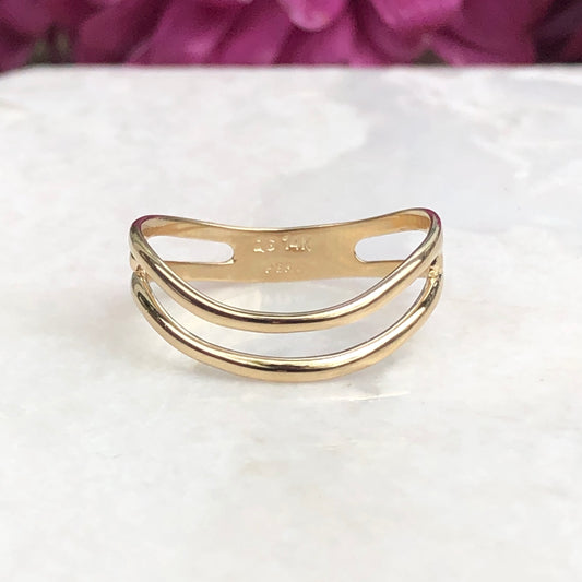 14KT Yellow Gold Double Wave Thumb Ring, 14KT Yellow Gold Double Wave Thumb Ring - Legacy Saint Jewelry