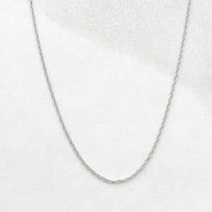 10KT White Gold Cable Rope Chain Necklace .5mm, 10KT White Gold Cable Rope Chain Necklace .5mm - Legacy Saint Jewelry