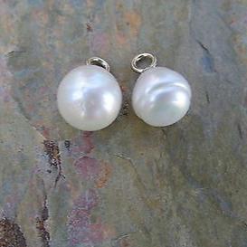 14KT White Gold Paspaley Pearl Earring Charms 12mm, 14KT White Gold Paspaley Pearl Earring Charms 12mm - Legacy Saint Jewelry