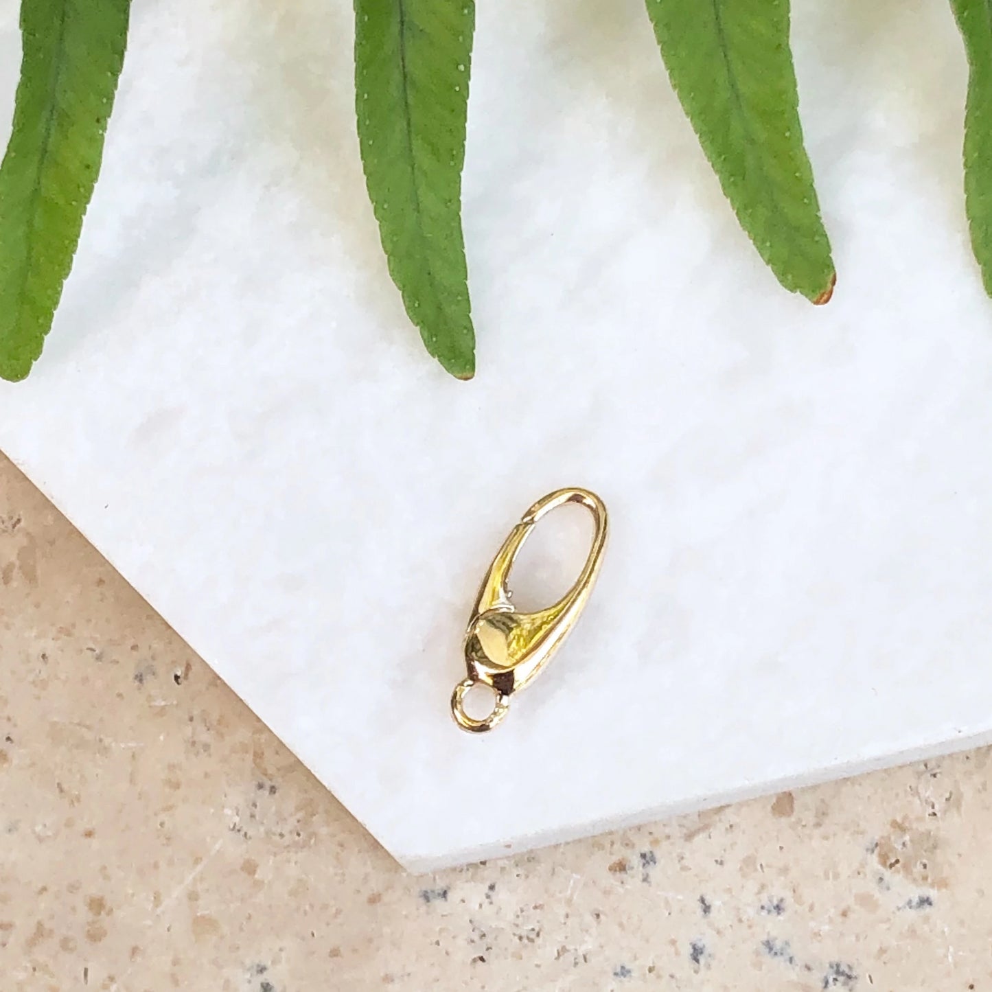 14KT Yellow Gold Trigger-Less Lobster Clasp with Ring, 14KT Yellow Gold Trigger-Less Lobster Clasp with Ring - Legacy Saint Jewelry