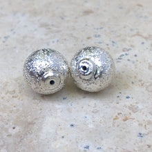 Load image into Gallery viewer, Sterling Silver Glitter Ball Earring Backs 11mm, Sterling Silver Glitter Ball Earring Backs 11mm - Legacy Saint Jewelry