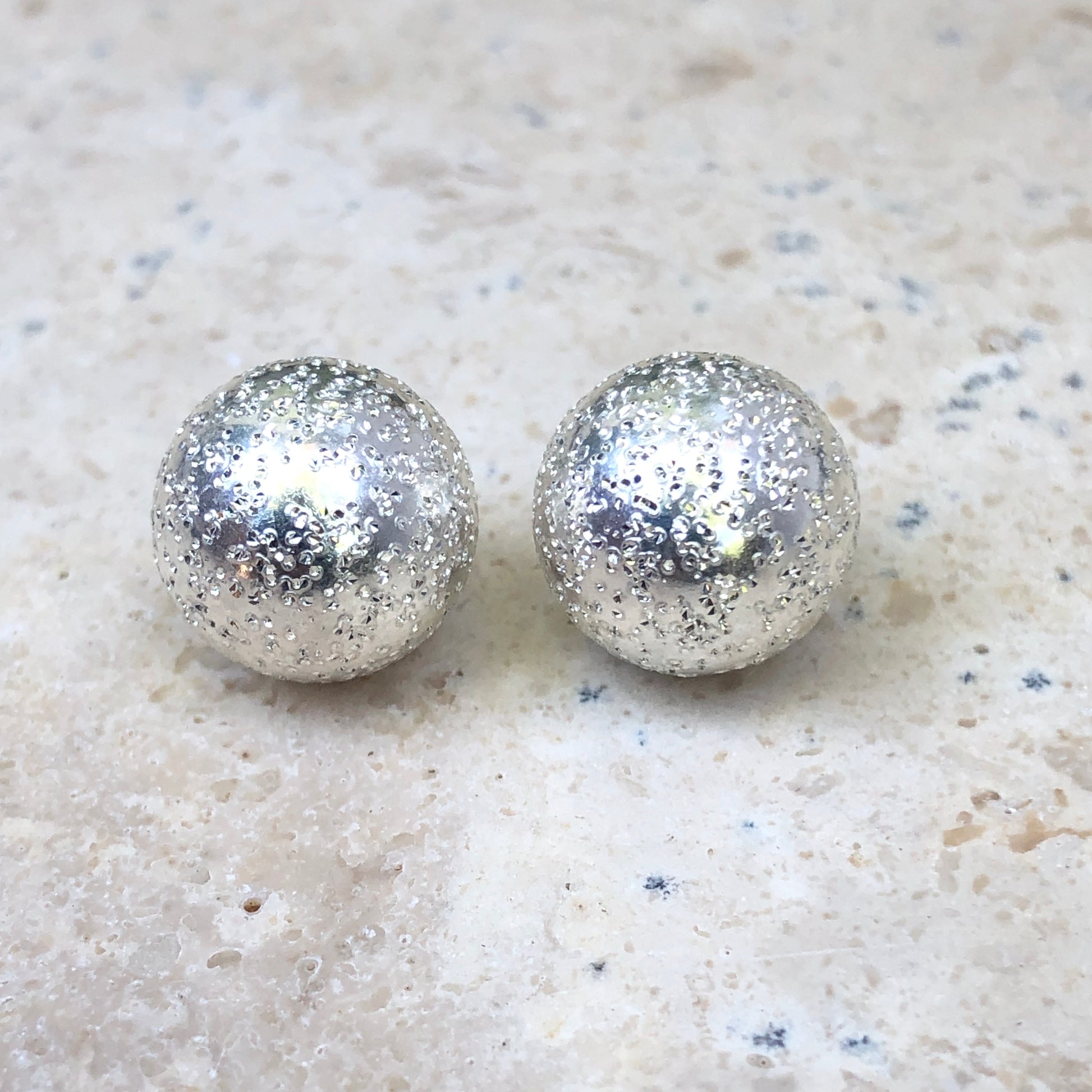 Sterling Silver Glitter Ball Earring Backs 11mm – LSJ