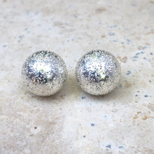 Load image into Gallery viewer, Sterling Silver Glitter Ball Earring Backs 11mm, Sterling Silver Glitter Ball Earring Backs 11mm - Legacy Saint Jewelry