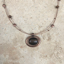 Load image into Gallery viewer, Estate 3-Strand Copper Necklace with Cat&#39;s Eye Pendant, Estate 3-Strand Copper Necklace with Cat&#39;s Eye Pendant - Legacy Saint Jewelry