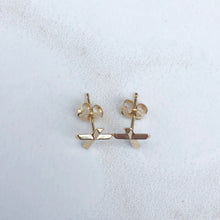 Load image into Gallery viewer, 14KT Yellow Gold Cross Post Stud Earrings, 14KT Yellow Gold Cross Post Stud Earrings - Legacy Saint Jewelry
