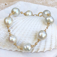 Load image into Gallery viewer, 14KT Yellow Gold + Paspaley South Sea Pearl Spacers Bracelet 8&quot;, 14KT Yellow Gold + Paspaley South Sea Pearl Spacers Bracelet 8&quot; - Legacy Saint Jewelry