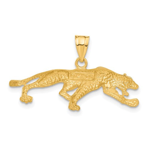 14KT Yellow Gold Matte Prowling Panther Pendant