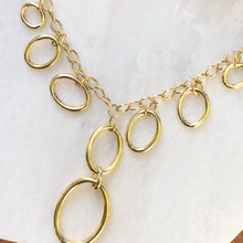 Load image into Gallery viewer, 14KT Yellow Gold Polished Rolo Circles Lariat Necklace, 14KT Yellow Gold Polished Rolo Circles Lariat Necklace - Legacy Saint Jewelry