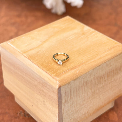 14KT Yellow Gold Mini .03 CT Diamond Ring Pendant Charm