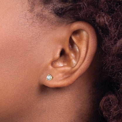 14KT Yellow Gold 1/2 CTW Lab Diamond 3 Prong Stud Earrings