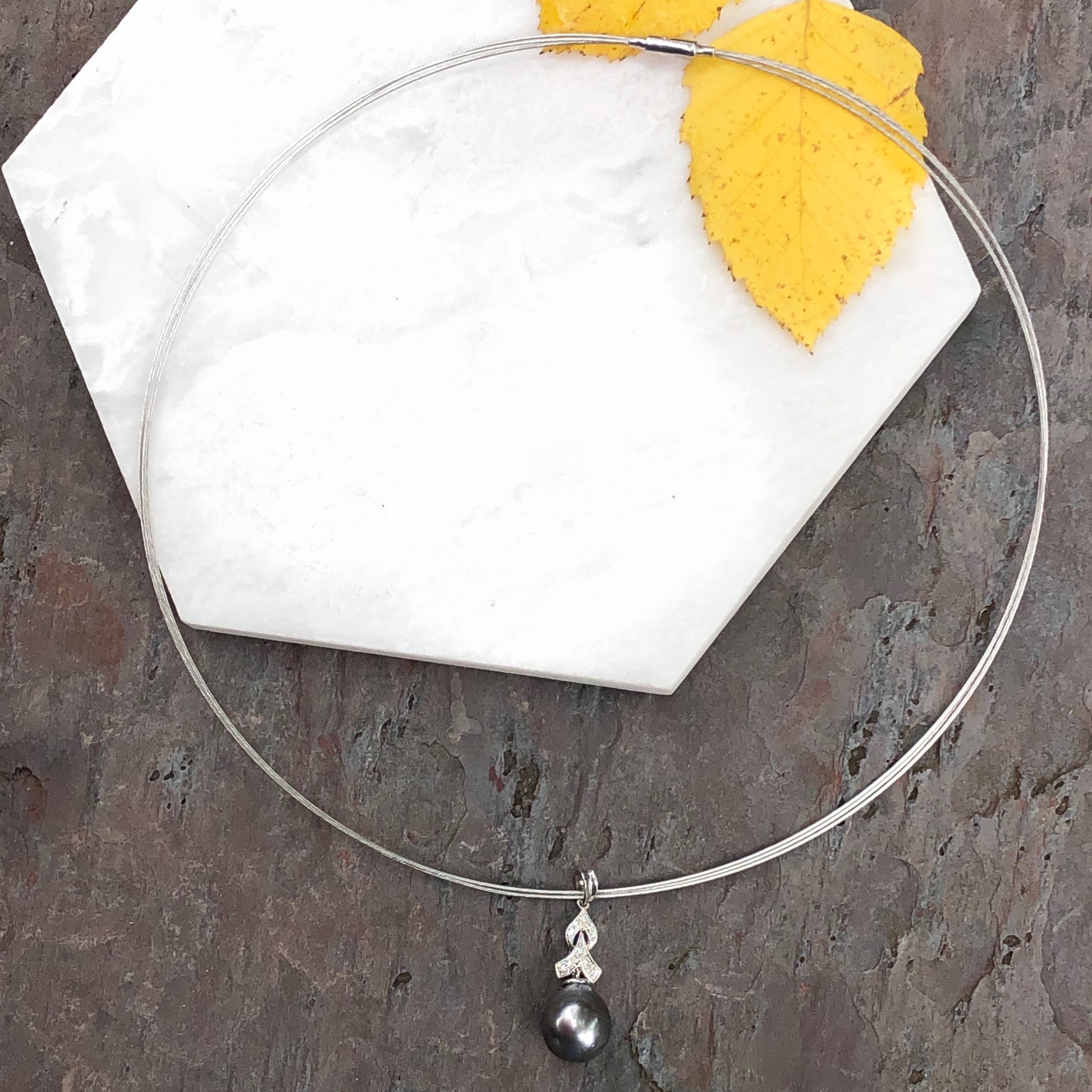 14KT White Gold 3-Strand Wire Collar Necklace 16", 14KT White Gold 3-Strand Wire Collar Necklace 16" - Legacy Saint Jewelry