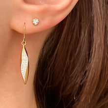 Load image into Gallery viewer, 14KT Yellow Gold + White Gold Swarovski Crystal Teardrop Earrings