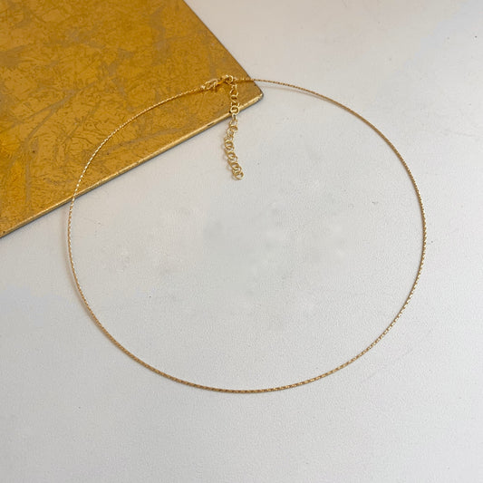 14KT Yellow Gold Cable Twist .75mm Neck Wire Necklace