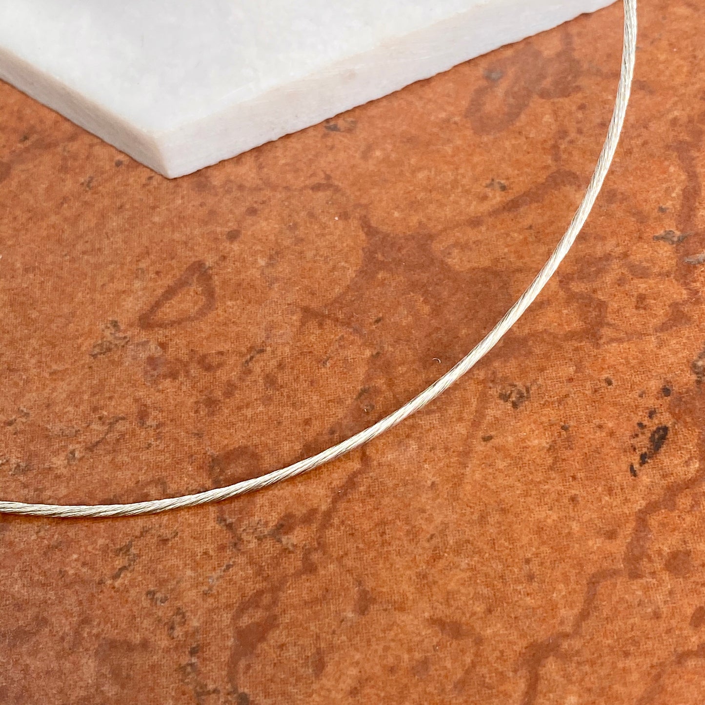 Sterling Silver Twist Omega Neck Wire Collar Necklace 1.2mm