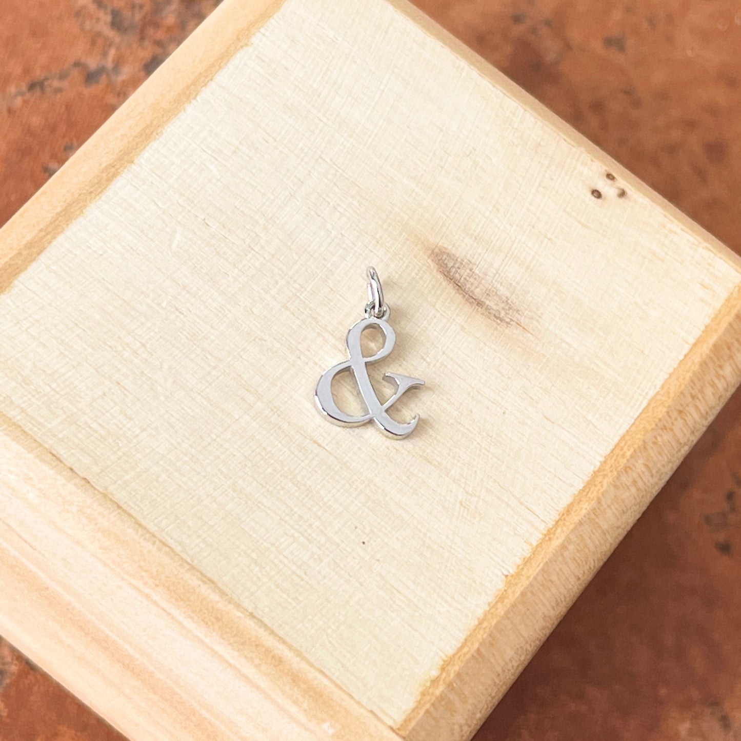 14KT White Gold Polished Ampersand Symbol Pendant Charm