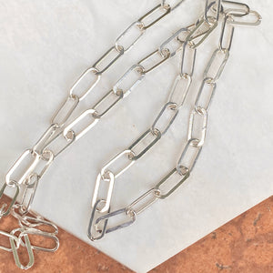 Sterling Silver Polished Open Paper Clip Chain Link Necklace 7mm