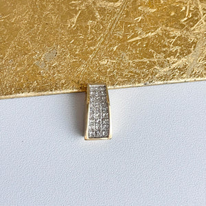 Estate 14KT Yellow Gold Invisible Set 1.25 CT Diamond Pendant Slide