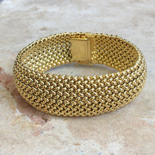 Load image into Gallery viewer, 14KT Yellow Gold Mesh Soft Link Band Bracelet 22mm, 14KT Yellow Gold Mesh Soft Link Band Bracelet 22mm - Legacy Saint Jewelry