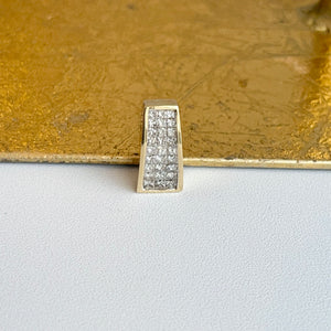 Estate 14KT Yellow Gold Invisible Set 1.25 CT Diamond Pendant Slide