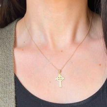 Load image into Gallery viewer, 10KT Yellow Gold Reversible &quot;God Loves&quot; Celtic Cross Pendant 25mm