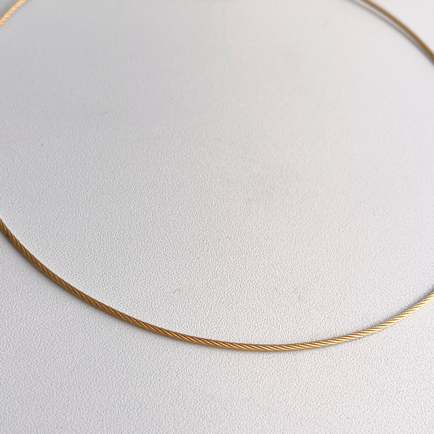 18KT Yellow Gold Round 1.5mm Cable Twist Wire Necklace