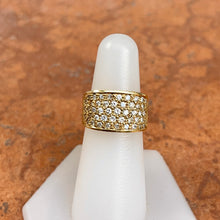 Load image into Gallery viewer, Estate 18KT Yellow Gold 1.40 CT Pave Diamond Cigar Band Ring